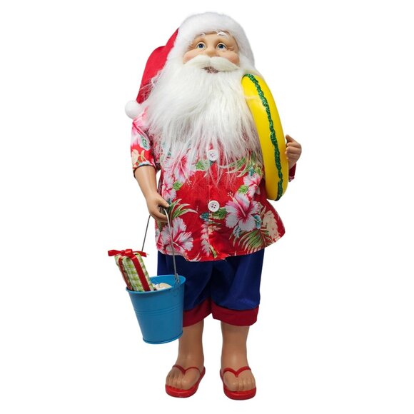 Beach Bum Festive Upright 18" Santa Christmas Table Decoration - Picture 5 of 5